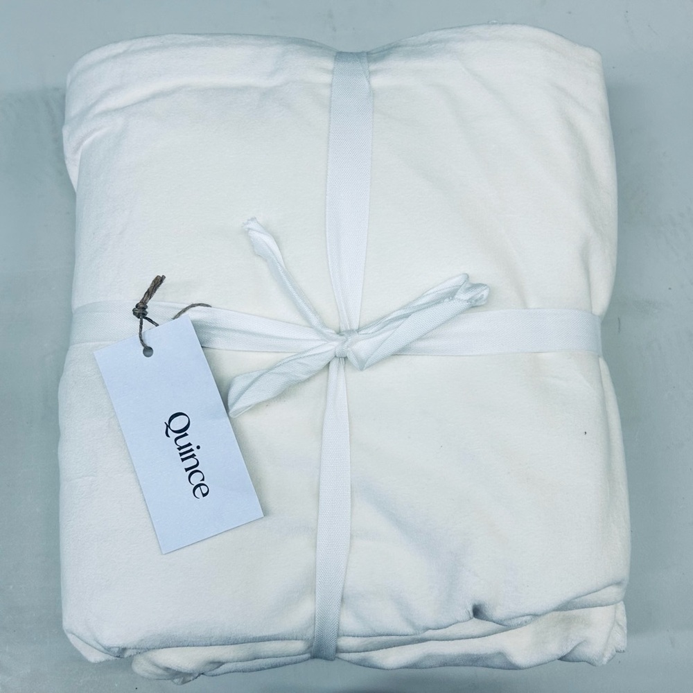 NWT/NWOT QUINCE Set Of 2 48x84 Cotton Velvet Curtains Ivory 7824 - Picture 7 of 10
